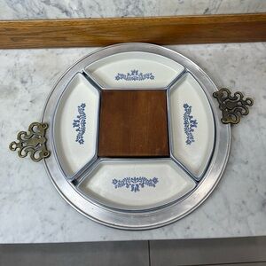 vintage Pfaltzgraff Yorktowne Relish, Cheese, and Cracker Serving Tray
